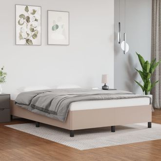 vidaXL Vidaxl - Estructura Cama Sin Colch&oacute;n Cuero Sint&eacute;tico Capuchino 140x200cm