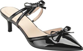 Bandolino Meggin Patent Kitten Heel Mule in Black at Nordstrom Rack, Size 5.5
