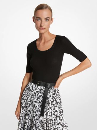Michael Kors Cashmere Three-Quarter Sleeve Sweater