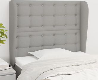 vidaXL Cabecero Con Orejas De Tela Gris Claro 83x23x118/128 Cm Vidaxl