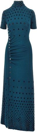 Paco Rabanne Jersey long dress with flocked holes Woman 38