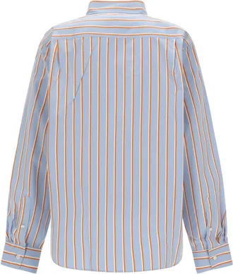 Dries Van Noten Striped Cotton Shirt - Blue