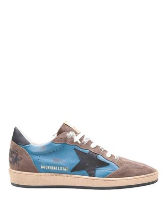 Golden Goose Ballstar Sneakers In Gray And Blue Suede