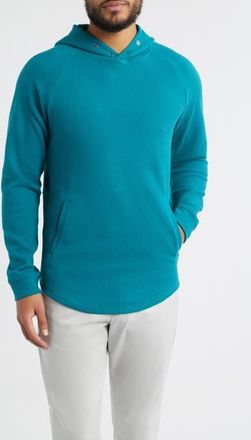 Swannies Luke Hooded Cotton Blend Performance Pullover in Deep-Lake at Nordstrom, Size Xx-Large