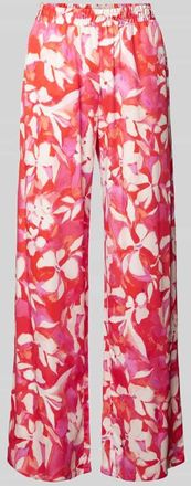 Milano Milano Italy Straight Leg Stoffhose mit elastischem Bund in Rot, Gr&ouml;&szlig;e 34