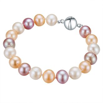 Valero Pearls Womens Female Fresh Water Cultured Pearl(s) Bracelet - Multicolour Sterling Silver - Size 22 cm