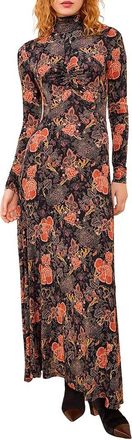 Ulla Johnson Koa Jersey Ruched Front Turtleneck Dress
