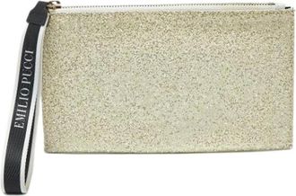 Emilio Pucci Pre-owned Clutches, female, Beige, Size: ONE SIZE Pre-owned Satin Pouch