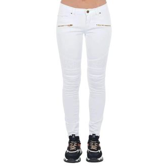 Frankie Morello Skinny Fit Jeans, female, White, XS, Chic Biker Stretch Denim Jeans