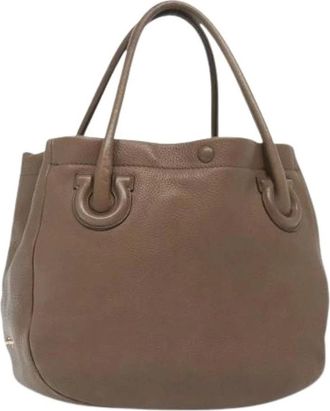 Ferragamo Pre-owned Handbags, female, Beige, Size: ONE SIZE Pre-owned Leather handbags