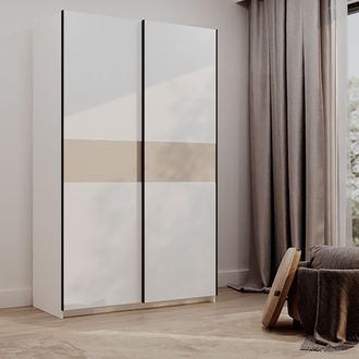 Dmora Guardarropa 2 Puertas Maba, Armario Habitaci&oacute;n 2 Estantes, Perchero, 2 Puertas, 120x204h Cm Blanco