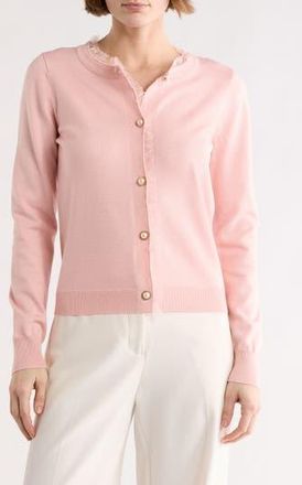 By Design Alma Ruffle Cardigan in Veiled Pink at Nordstrom Rack, Size X-Small
