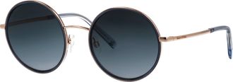 Marc O'Polo Sonnenbrille MARC OPOLO Modell 508001, Damen, gold, blau, leicht gl&auml;nzend, metallic, Sonnenbrillen Sonnenbrille, Form Rund, Logoschriftzug auf B&uuml;gel, 