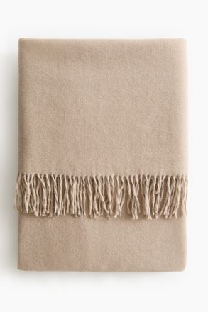 H&M Decke aus Wollmischgewebe mit Fransen - Beige