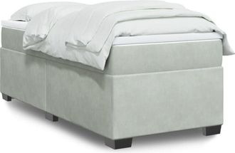 vidaXL Cama Box Spring Con Colch&oacute;n Terciopelo Gris Claro 80x200 Cm Vidaxl