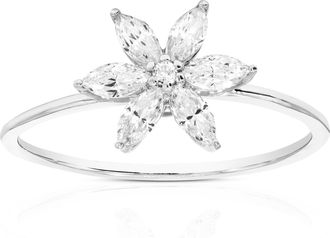 Vir Jewels 3/5 cttw Marquise Lab Grown Diamond Engagement Ring in Sterling Silver For Women