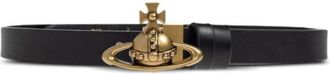Vivienne Westwood Small Line Orb Buckle Belt - Dames - Riemen - Zwart - M - Leer - Accessoires