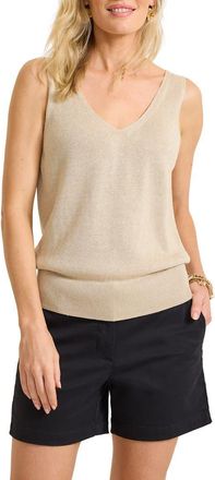 Tommy Bahama Addison Shimmer Sweater Tank in Soft Gold at Nordstrom, Size X-Large