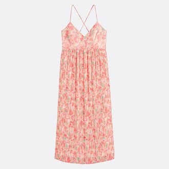 La Redoute Collections Lange jurk met plooien, fijne bandjes en bloemenprint