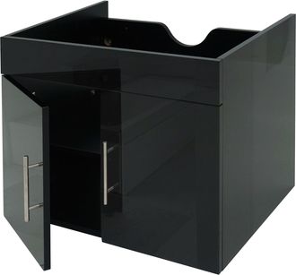 Hhg Mueble Bajo Lavabo Hhg 236, Mueble Bajo Lavabo Muebles De Ba&ntilde;o, Mvg Alto Brillo 60cm, Negro