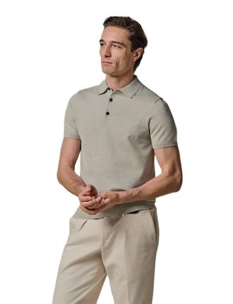 Profuomo Korte mouw polo Profuomo effen groen met boord
