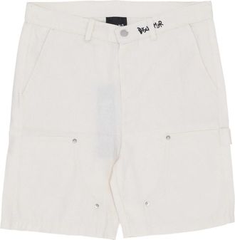 Disclaimer Logo Korte Broek Zachte Pasvorm Katoen - Heren - Korte Broeken - Wit - M - Katoen - Korte Broeken