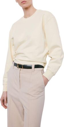 Mango Crewneck Cotton Sweatshirt in Pastel Yellow at Nordstrom, Size X-Small