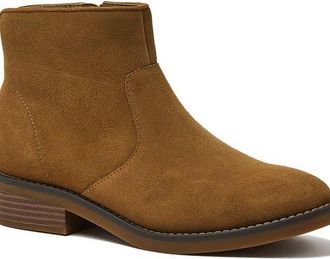 Lands End Detailed Suede Zip Ankle Booties in Tuscan Brown at Nordstrom, Size 9.5