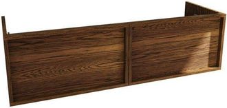 Saniclass Holz Frame Badkamermeubelset - 140x45x40cm - keramische wastafel wit - 2 wasbakken - zonder kraangaten - 2 lades - Walnut pure