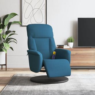 vidaXL Vidaxl - Sill&oacute;n Reclinable De Masaje Con Reposapi&eacute;s Terciopelo Azul