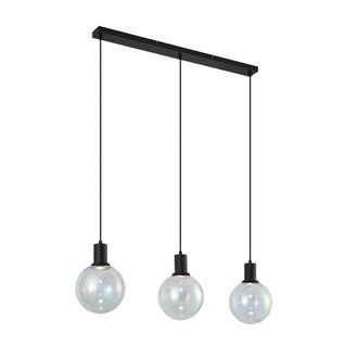QAZQA Qazqa L&aacute;mpara Colgante De Dise&ntilde;o Negra Con Cristal Arco&iacute;ris