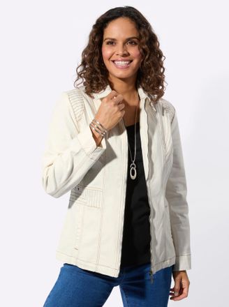 Casual Looks Jeansblazer CASUAL LOOKS Jeans-Jacke, Damen, Gr. 36, ecru, 98% Baumwolle, 2% Elasthan, Blazer Jeansblazer