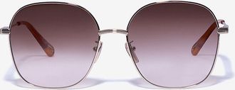 Chloé Quadratische Metall-Sonnenbrille Benjamine