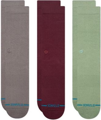 Stance Icon Assorted 3-Pack Crew Socks in Darkgrey at Nordstrom, Size Large