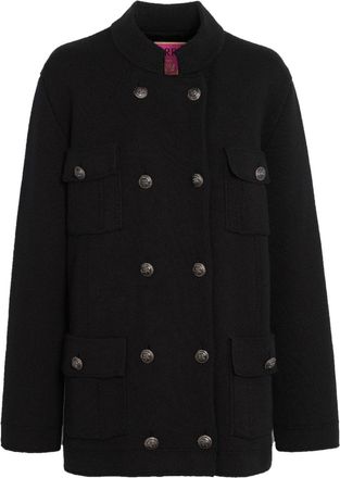 Barrie double-breasted military coat - women - Cashmere/Cotton - M - Black