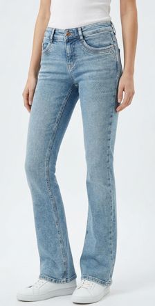 MAC Broeken Bootcut-Jeans MAC DETROIT flared, Damen, Gr. 34, L&auml;nge 30, 90s cool wash, Denim/Jeans, Obermaterial: 99% Baumwolle, 1% Elasthan, bootcut fit lang, Jea