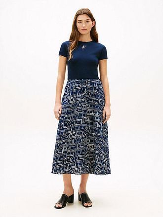 Tommy Hilfiger Pure Linen A-Line Midi Skirt