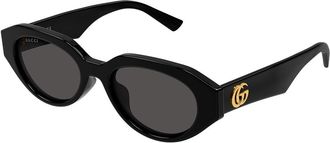 Gucci GG2206SA Asian Fit 001 Womens Sunglasses Black Size 53 - Free RX Lenses - Free RX Lenses