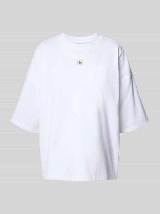 Calvin Klein Jeans Oversized T-Shirt mit Label-Stitching in Weiss, Größe XL