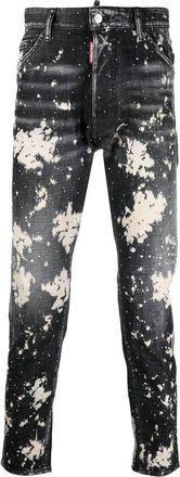 Dsquared2 paint splatter-print denim jeans - men - Cotton/Spandex/Elastane/Polyester/Cotton - 44 - Black