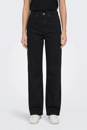 Only High-waist-Jeans ONLY ONLJUICY HW WIDE DNM MAE280 NOOS, Damen, Gr. 25, L&auml;nge 32, schwarz, Denim/Jeans, Obermaterial: 62% Baumwolle, 33% Polyester, 4% 