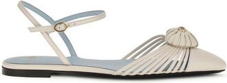 Valentino Garavani Beige Goatskin Flat Womens Sandals