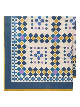 Maliparmi Sjaal met geometrische print - Blauw
