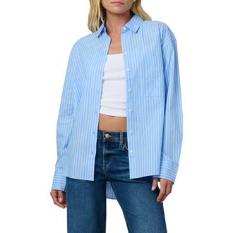 Joe's The Boyfriend Stripe Oversize Button-Up Shirt in Sky Blue/white Str at Nordstrom Rack, Size X-Small