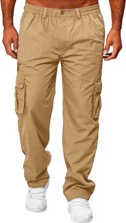 Generic Mens Combat Cargo Trousers UK Multiple Pockets for Hiking and Outdoor Activities Chinos Trouser Loose Fit Tactical Pants Relaxed Baggy Joggers Bottoms