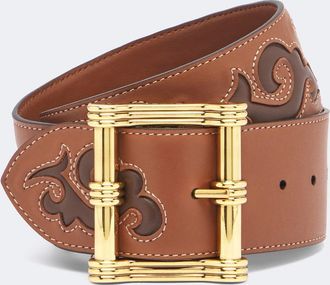 Etro Embroidered leather belt