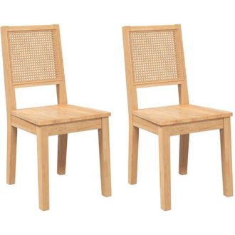 vidaXL Vidaxl - Sillas De Comedor 2 Unidades Madera Maciza De Caucho