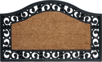 Beliani Felpudo Moderno De Interior 45 X 75 Cm Reverso De Pvc Caucho Antideslizante Fibra De Coco Natural Y Negro Pulag