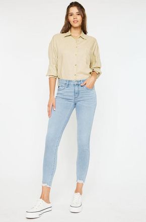 Kancan Willowbrook Essentials Mid Rise Ankle Skinny Jeans in Light Wash at Nordstrom, Size 27