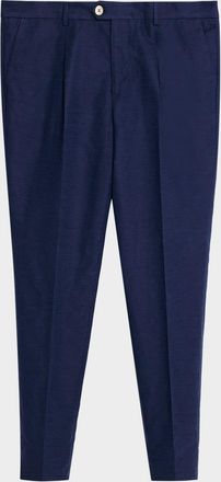 Brunello Cucinelli Mens Cotton and Linen Leisure-Fit Pleated Trousers